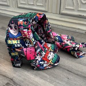Dolls Kill Rare Sold Out Multicolor Anime Comic Thigh High Platform Boots